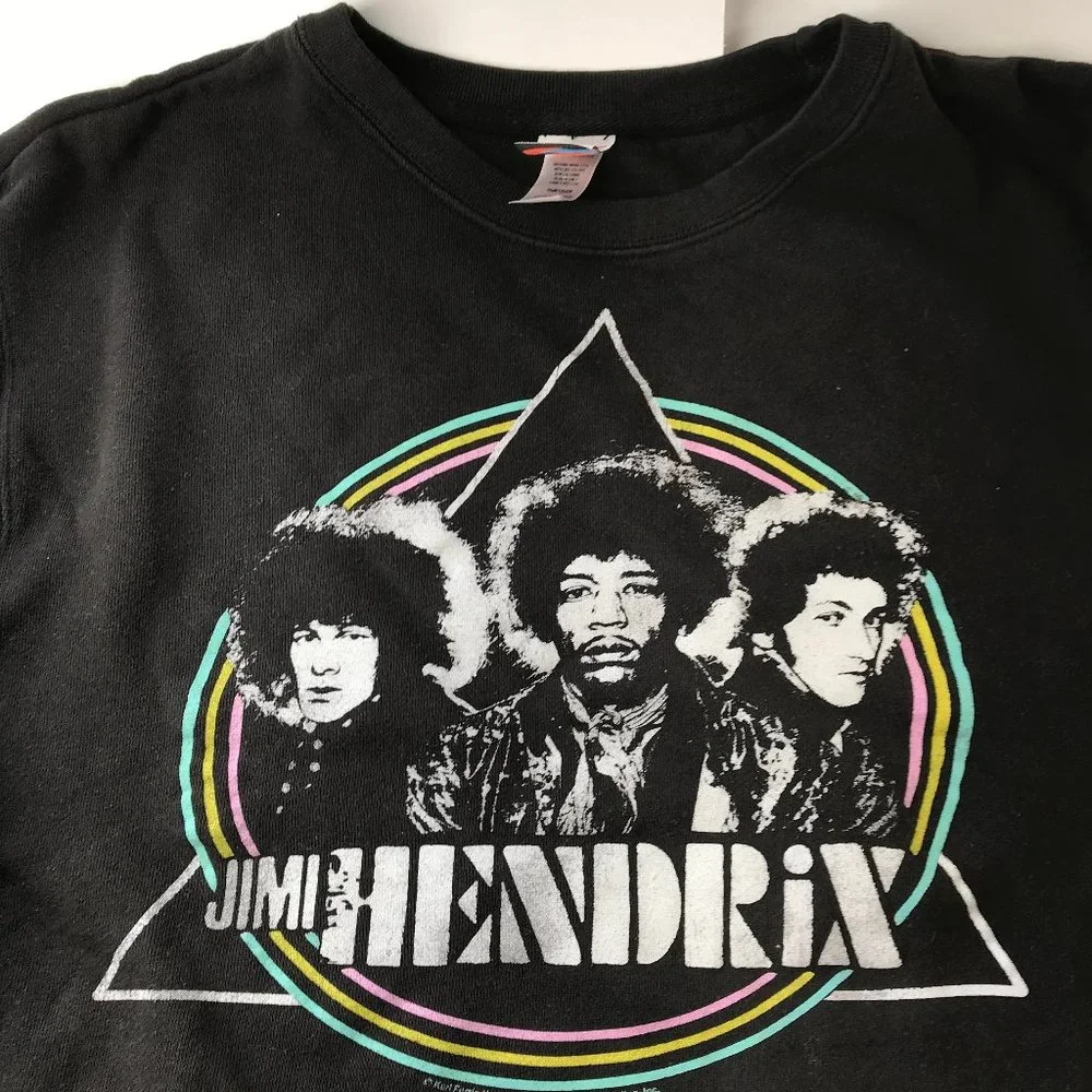 Jimmy Jimmie Hendrix Junk Food Tees Black Long Sleeve Sweatshirt Size Small - Picture 1 of 9
